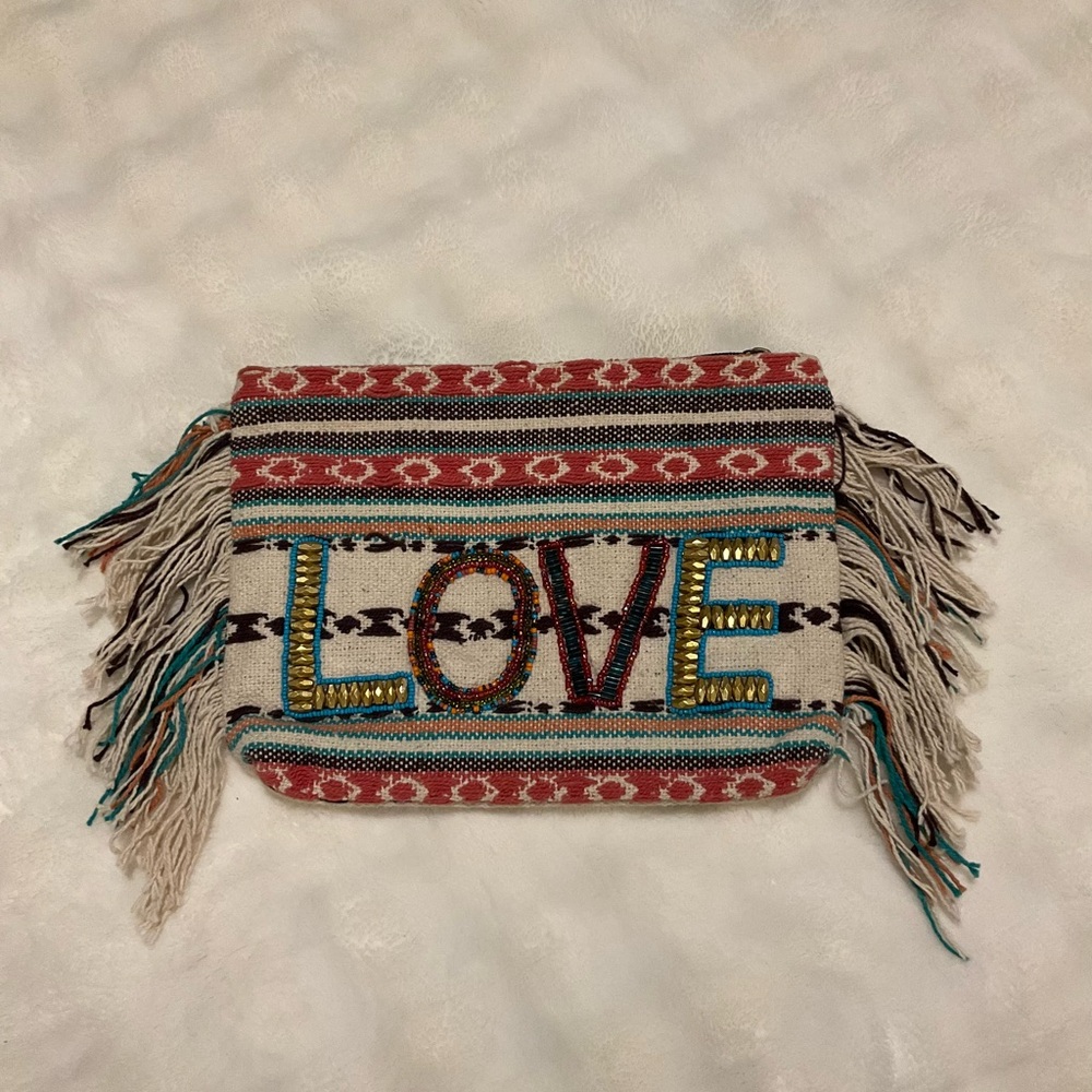 Bohemian Love Embroidered Clutch